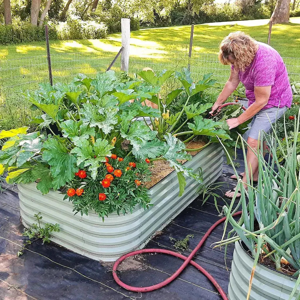 17'' Tall 8x2 Metal Raised Garden Beds (9 in 1)【Upgrade 2.0】