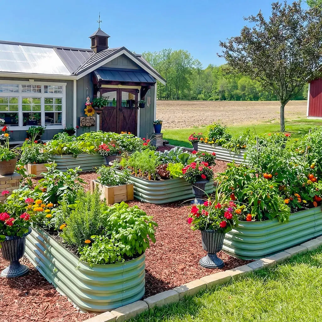17'' Tall 8x2 Metal Raised Garden Beds (9 in 1)【Upgrade 2.0】