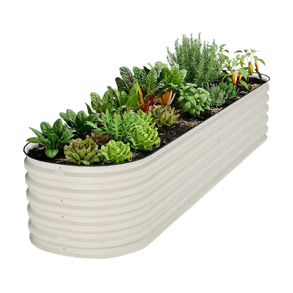 17'' Tall 8x2 Metal Raised Garden Beds (9 in 1)【Upgrade 2.0】
