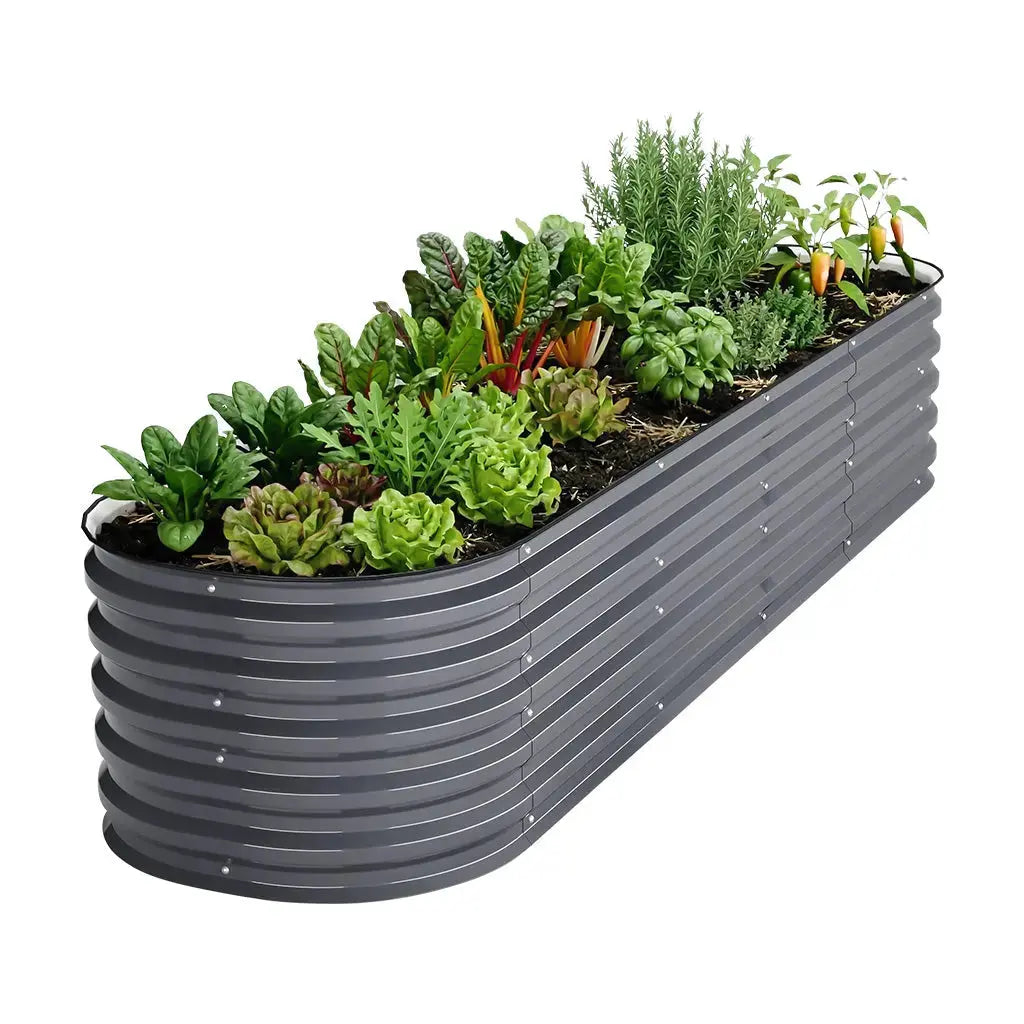 17'' Tall 8x2 Metal Raised Garden Beds (9 in 1)【Upgrade 2.0】