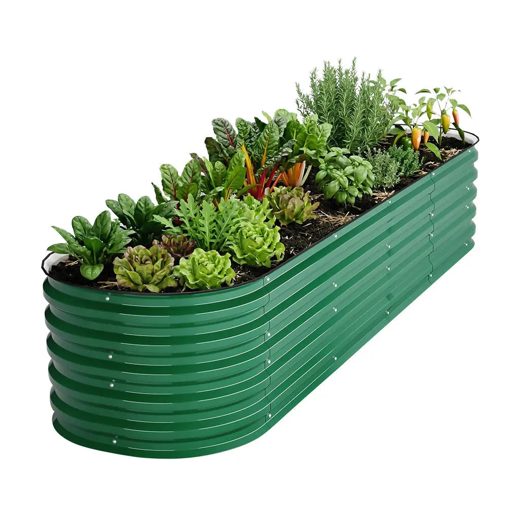 17'' Tall 8x2 Metal Raised Garden Beds (9 in 1)【Upgrade 2.0】