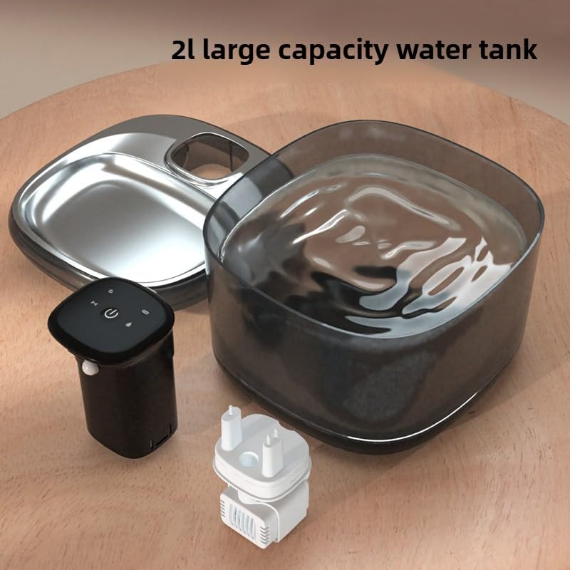 Fontana per gatti - Fontana automatica per gatti, dispenser d'acqua wireless per cani con filtri di ricambio, regalo di Natale, per gatti e cani
