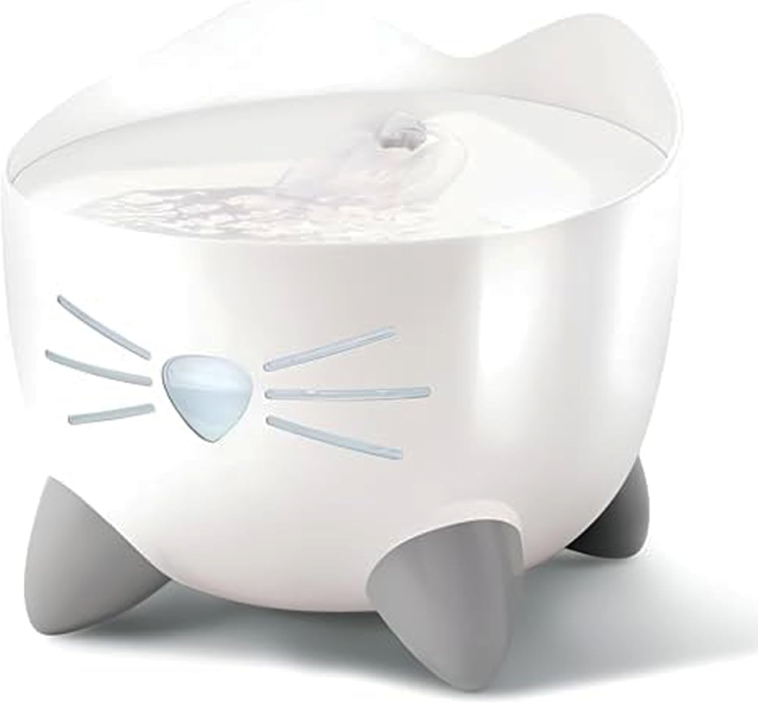 Fontanella per gatti con triplo filtro e opzioni di abbeveraggio ergonomiche, bianca.
