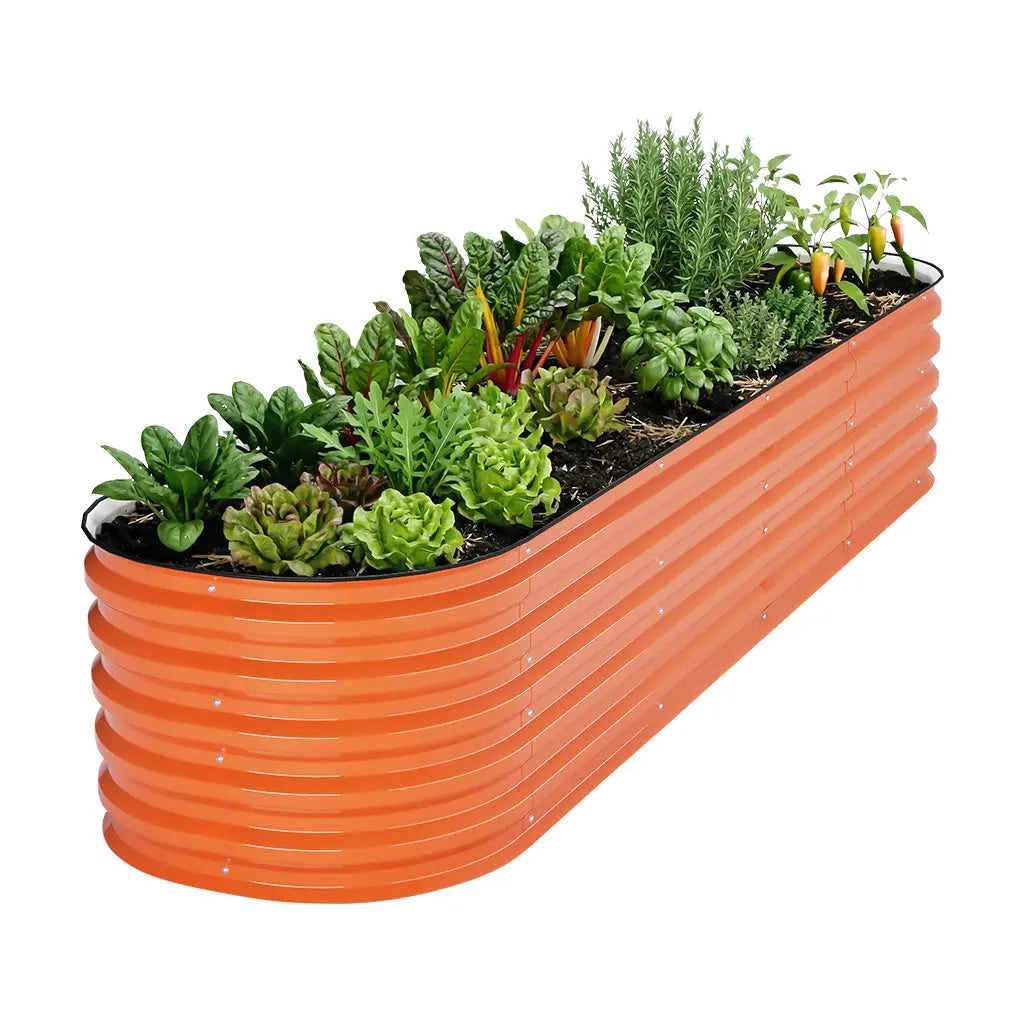 17'' Tall 8x2 Metal Raised Garden Beds (9 in 1)【Upgrade 2.0】