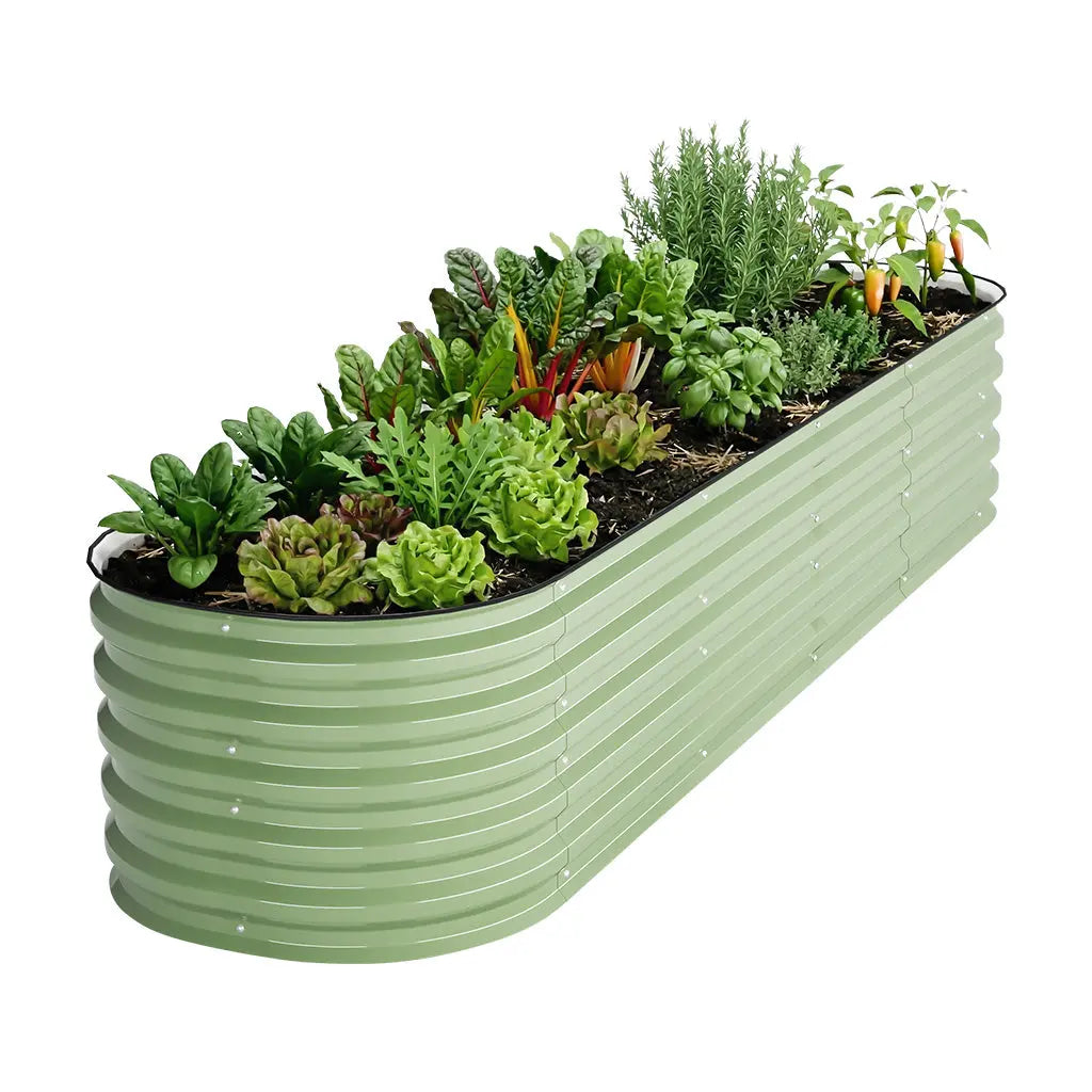 17'' Tall 8x2 Metal Raised Garden Beds (9 in 1)【Upgrade 2.0】